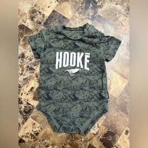 Hooke Green Leaf Print Baby Onesie